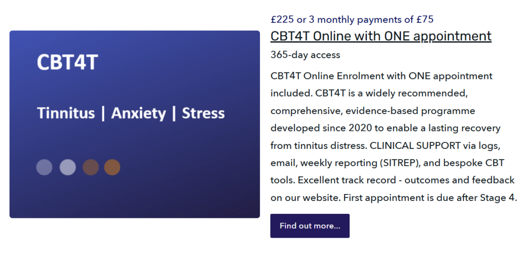 CBT4T Online with ONE appointment included. Opt to add additional appointment(s) with discount during checkout