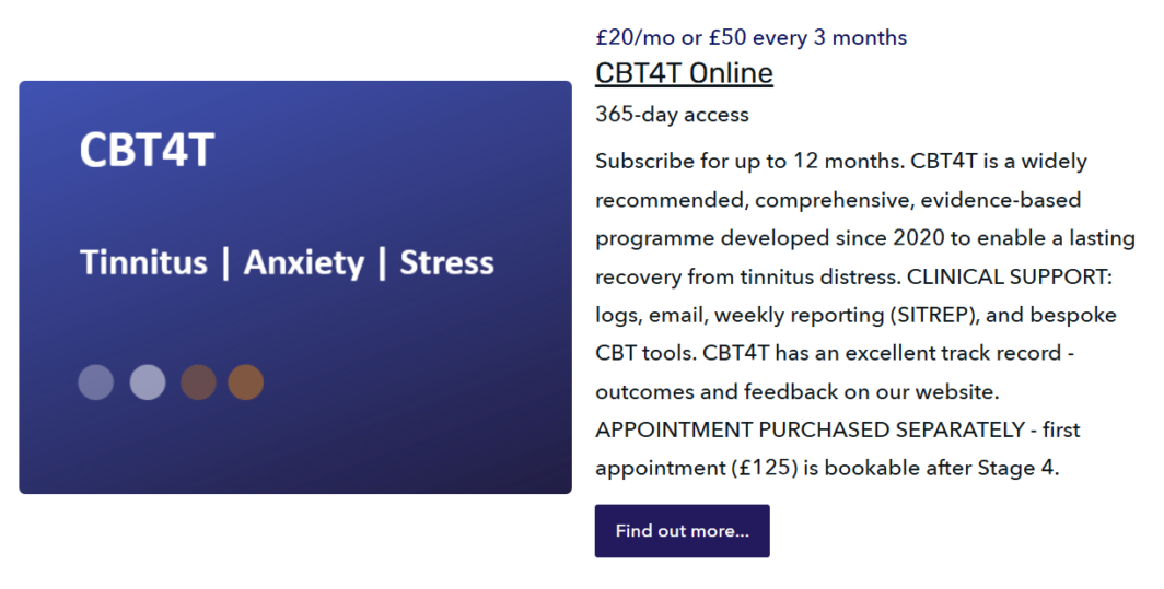 CBT4T Online. Monthly subscription. ONE YEAR Access. Opt to add appointment after Stage 4