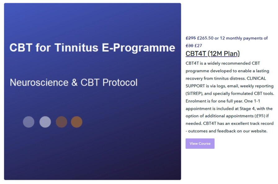 CBT4T (12M Plan) Tinnitus UK Supporter